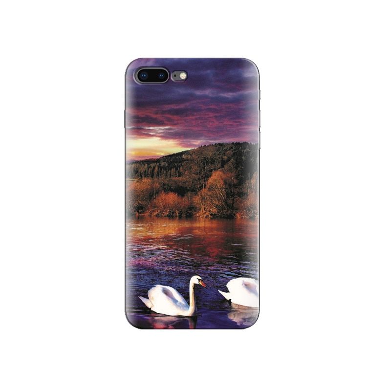 Husa Iphone 7 Plus White Beautiful Duck Couple Swim In Pond