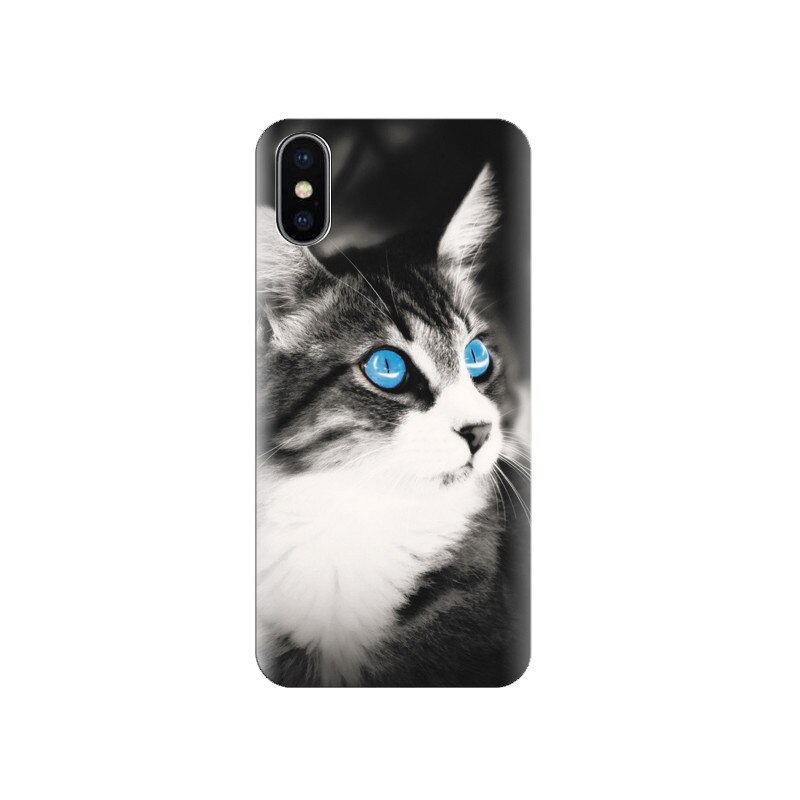 Husa silicon IPHONE X Blue Eyes Beautiful Cat40 X 1136