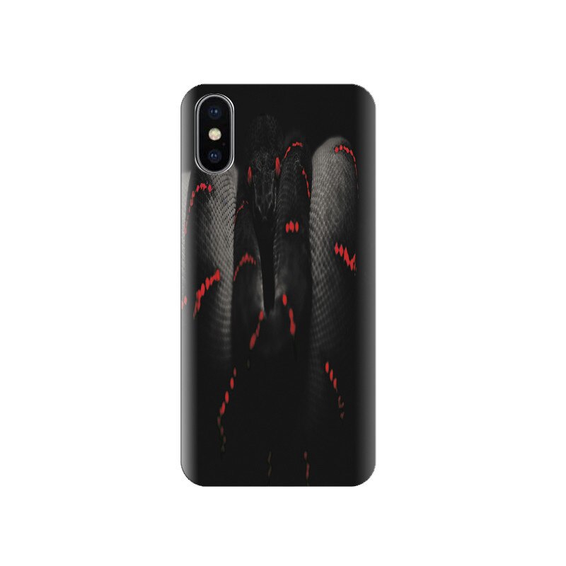 Husa silicon IPHONE X Black Snack With Red Dots