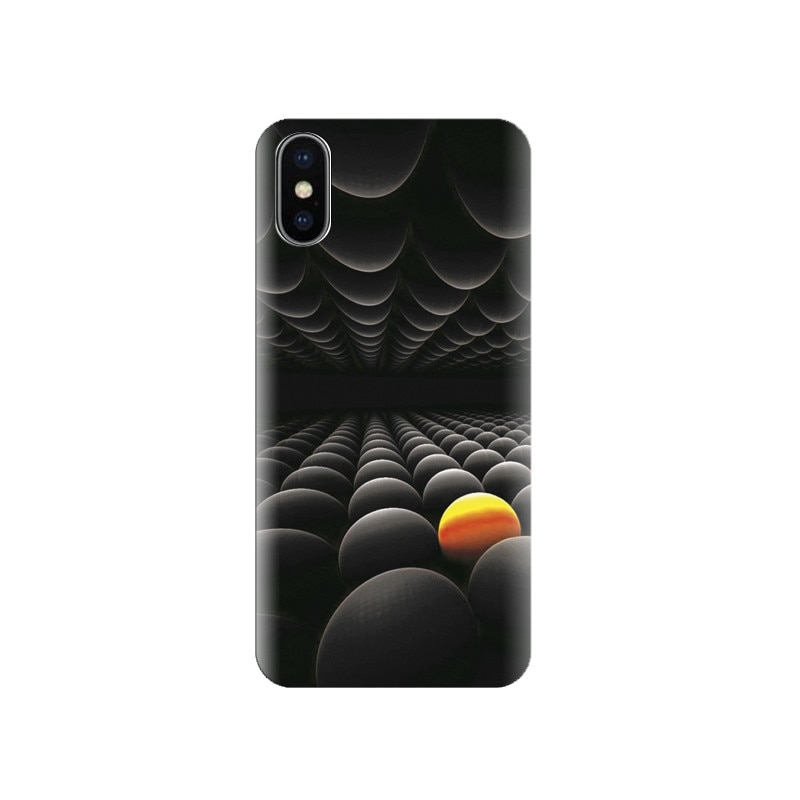 Husa silicon IPHONE X Super Black And Yellow Ball Hd Background