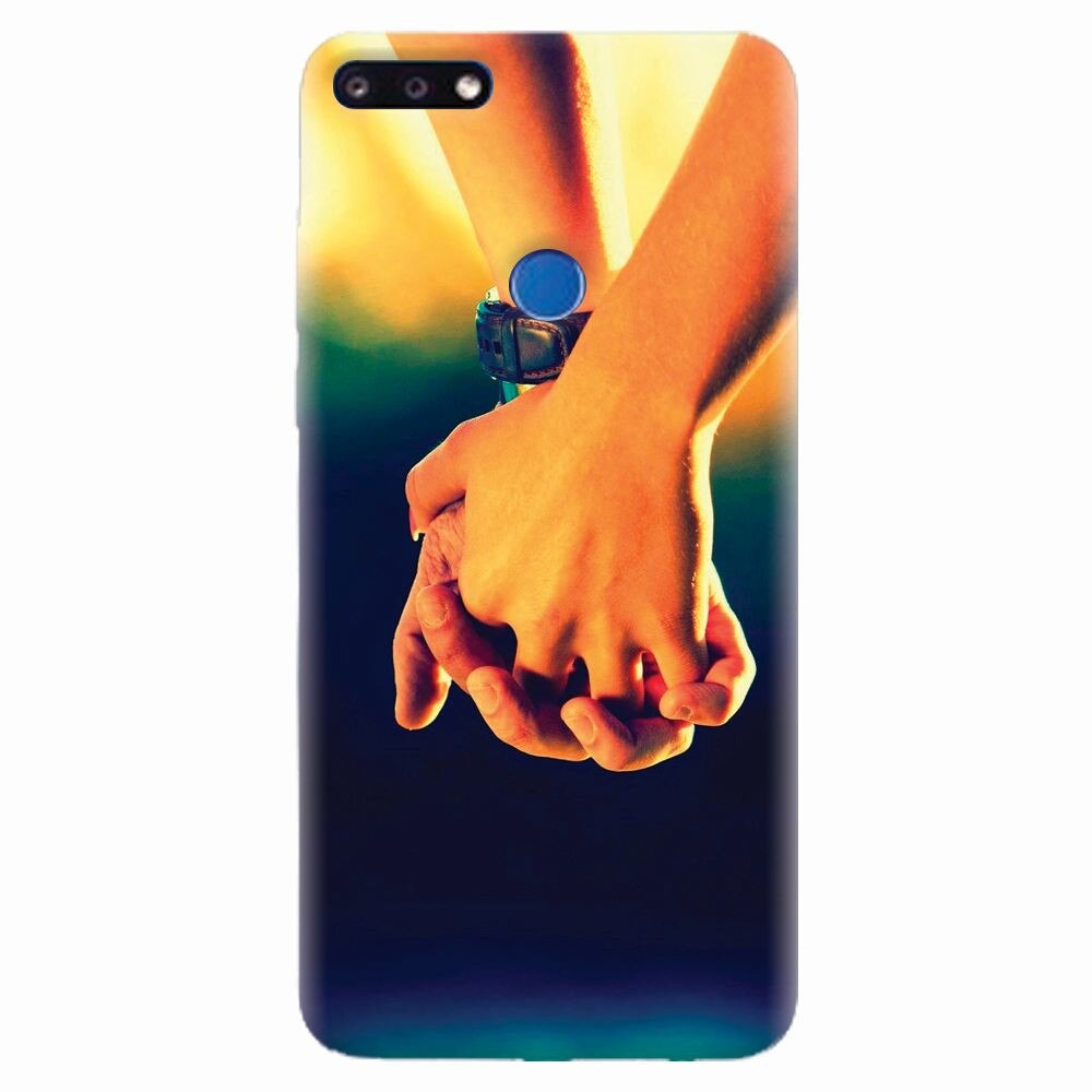 Husa silicon pentru Huawei Y7 Prime 2018, Couple Holding Hands