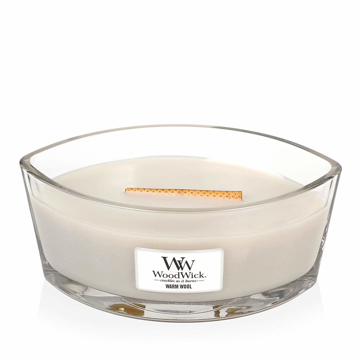 Ароматна свещ WoodWick Warm Wool Елипса, 453.6 г