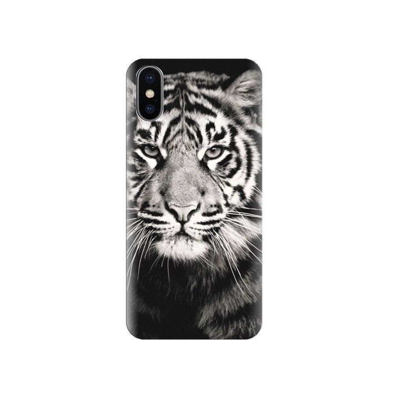 Husa silicon IPHONE X Tiger Black And White Background For