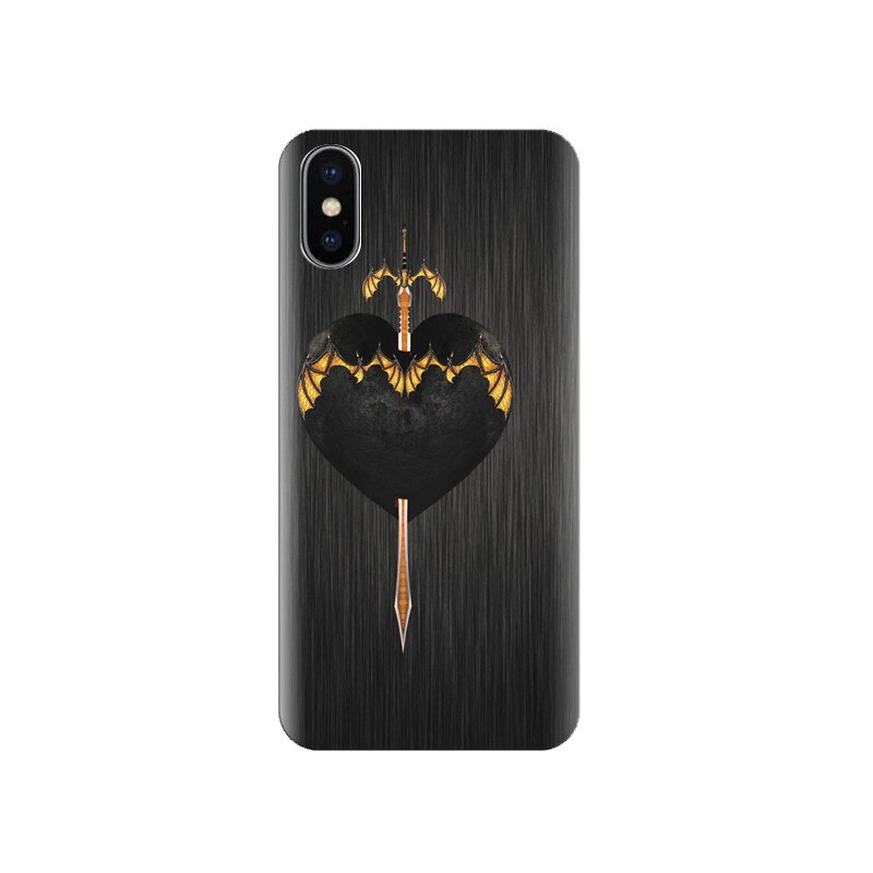 Husa silicon IPHONE X Sword In Heart With Black Background