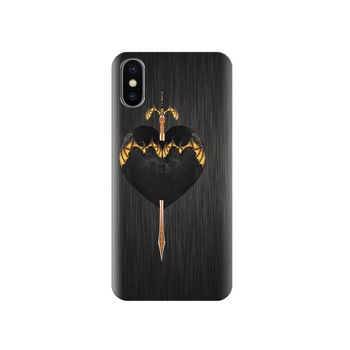 Husa silicon IPHONE X Sword In Heart With Black Background Husa silicon IPHONE X Sword In Heart With Black Background