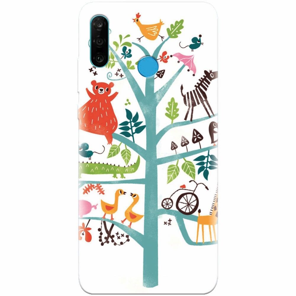 Husa silicon pentru Huawei P30 Lite, Tree