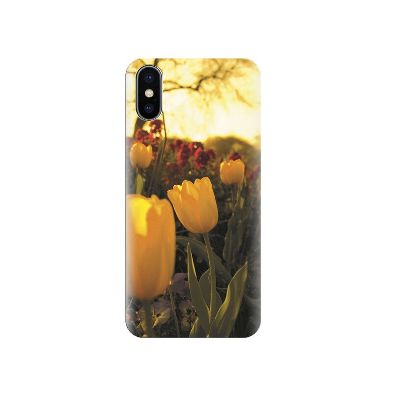 Husa silicon IPHONE X Yellow Tulips Flower Close Up Photoshoot