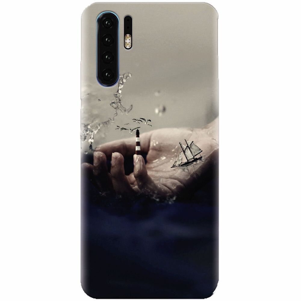 Husa silicon pentru Huawei P30, 3D Hand Ocean Render