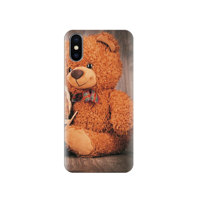Husa silicon IPHONE X Valentines Day Teddy Bear With Gift High Resolution