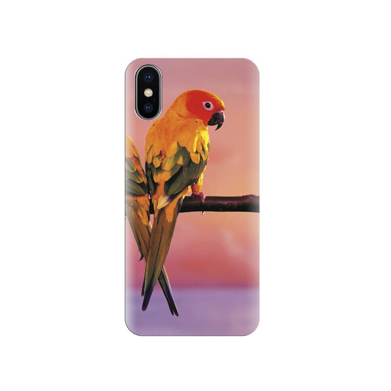 Husa silicon IPHONE X Yellow Parrot Bird