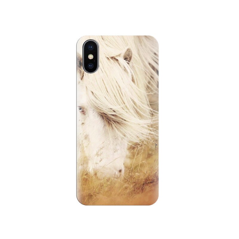 Husa silicon IPHONE X White Beautiful Long Hair Horse
