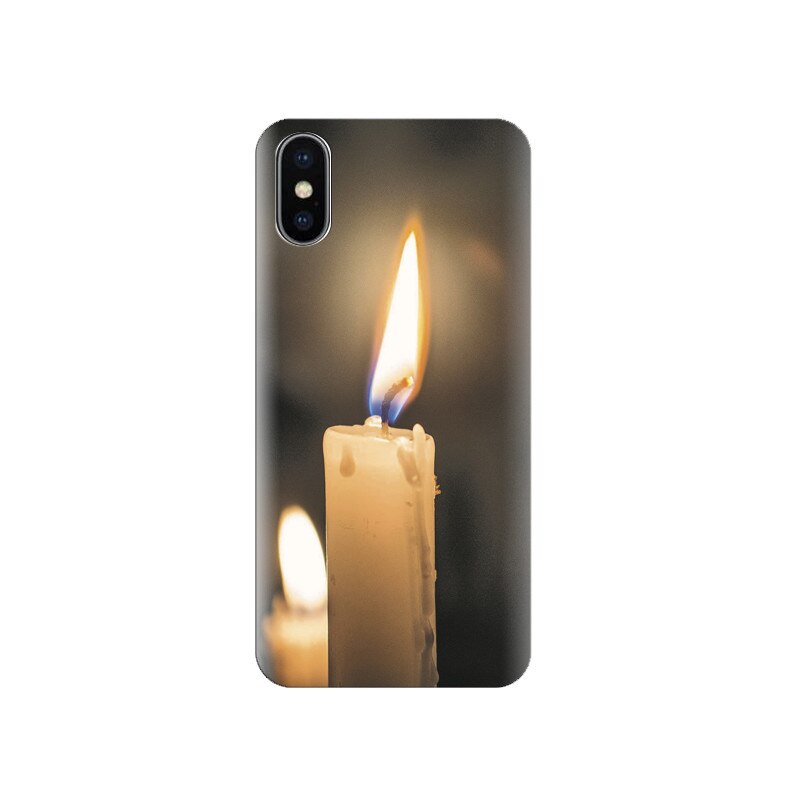 Husa silicon IPHONE X White Wax Candle Flames Resolution 750 X 1334