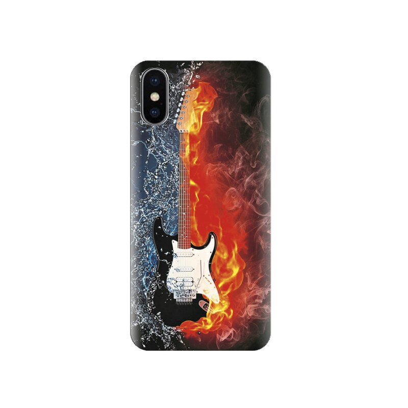 Husa silicon IPHONE X Water And Fire Guitar Backgrounds