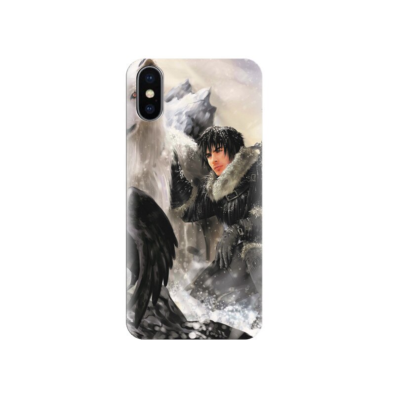 Husa silicon IPHONE X Wolf Man Snow Fall Storm Fantasy