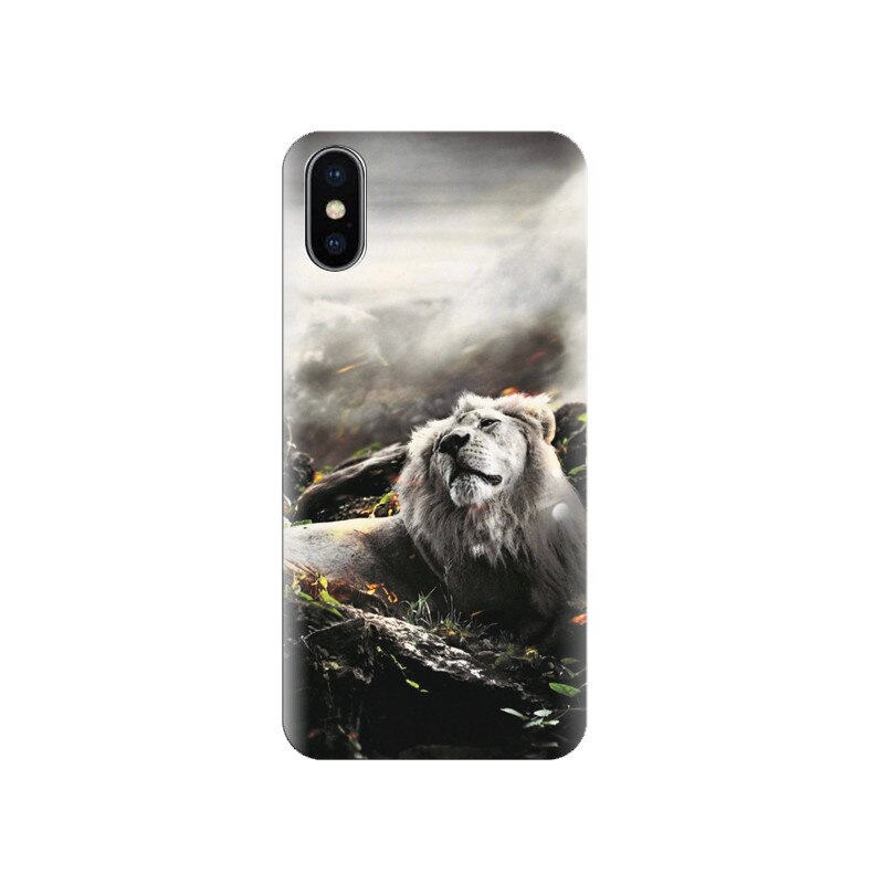 Husa silicon IPHONE X White Amzing Lion High Definition