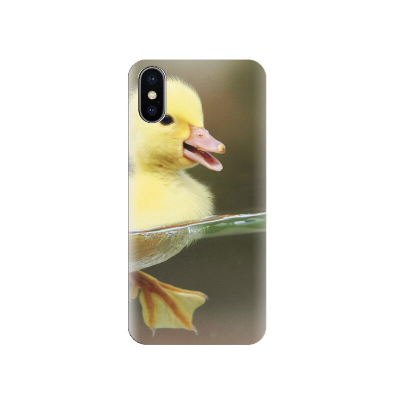 Husa silicon IPHONE X Yellow Cute Baby Duck Background Images