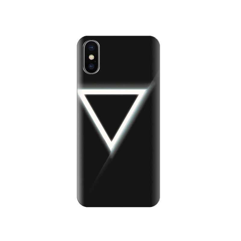 Husa silicon IPHONE X White Triangle With Black Background