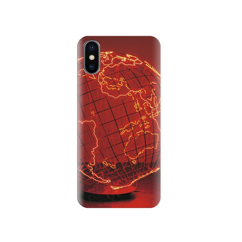 Husa silicon IPHONE X World Global Digital Map