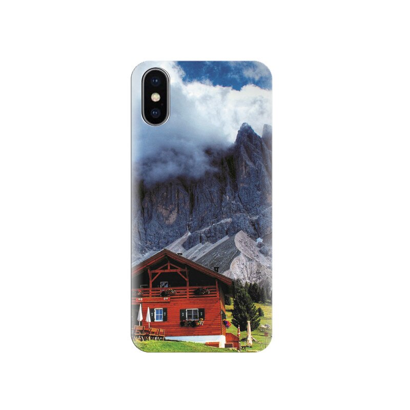 Husa silicon IPHONE X Wooden House In Alps