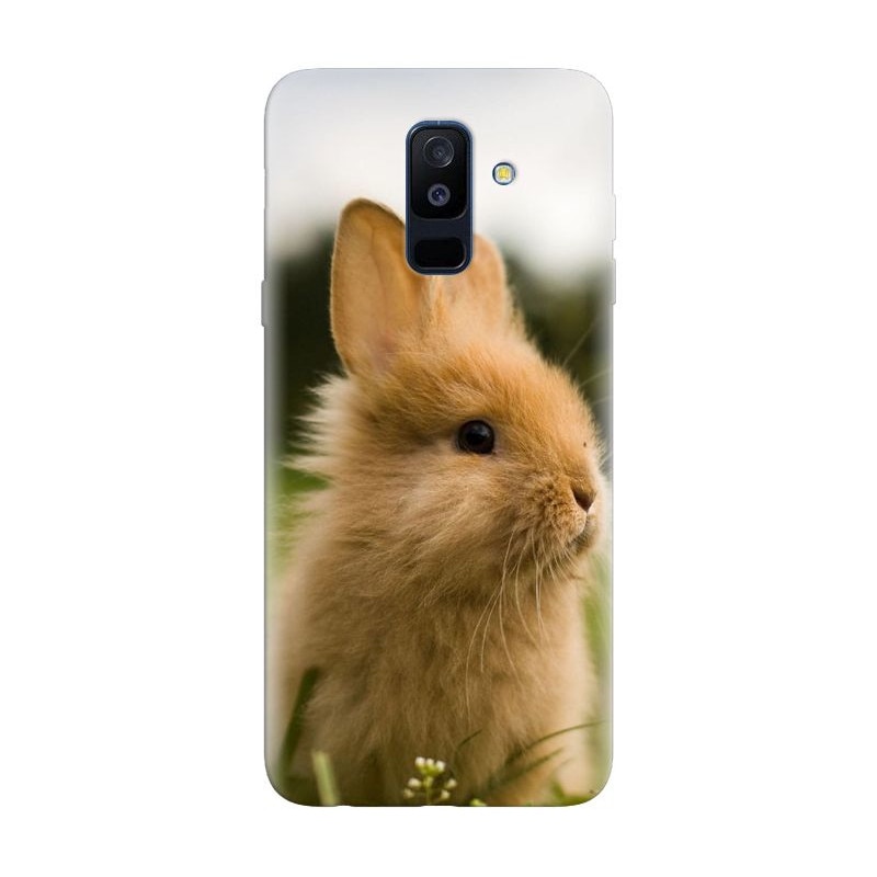 Husa silicon pentru Samsung Galaxy J8 Plus 2018, Cute Rabbit In Grass