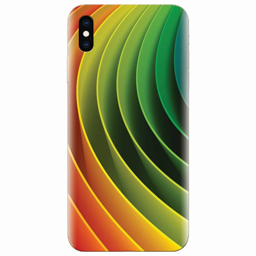 Husa silicon pentru Apple Iphone XS, 3D Multicolor Abstract Lines