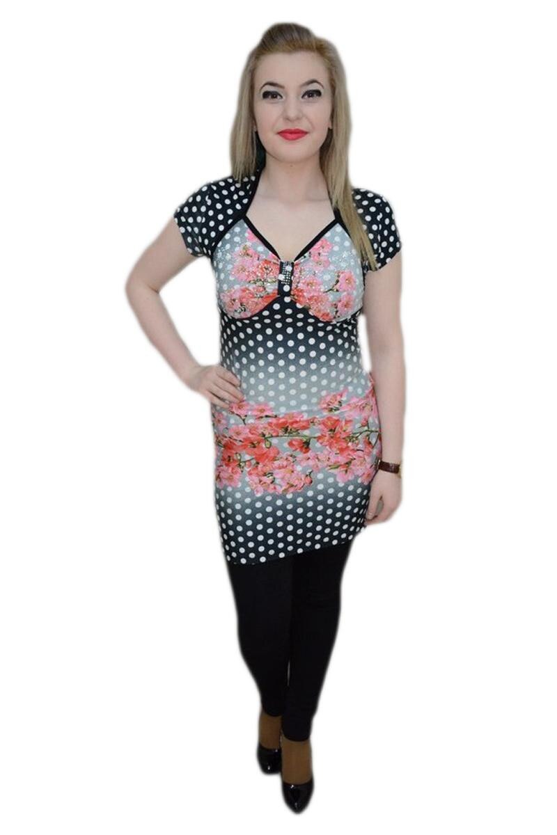 Bluza lejera de vara, buline si flori, D&J Exclusive, Multicolora