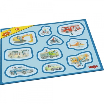 Primul meu puzzle cu rama, Haba, Vehicule, 2ani+ Primul meu puzzle cu rama, Haba, Vehicule, 2ani+