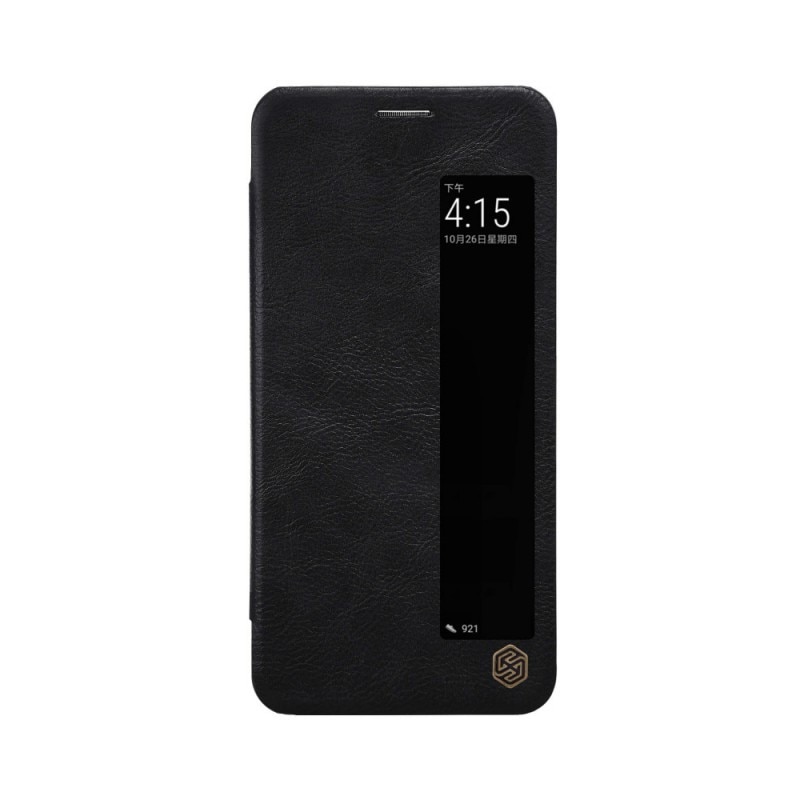 Husa Huawei P20 Nillkin Qin Flip Cover Smart View Piele Black