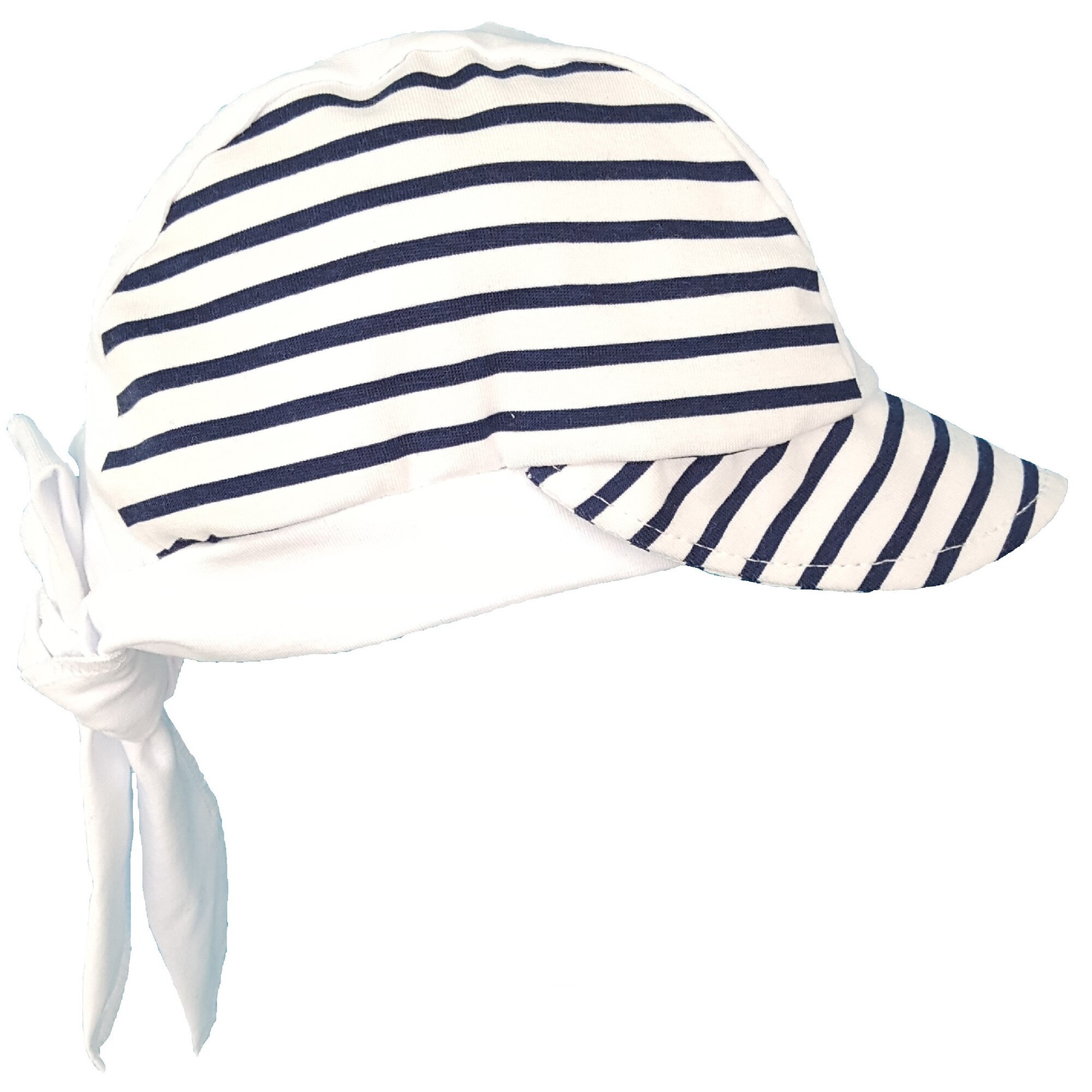 Bandana De Vara Cu Cozoroc Mic Pitic Alb Cu Dungi Bleumarin 48 Cm Emag Ro