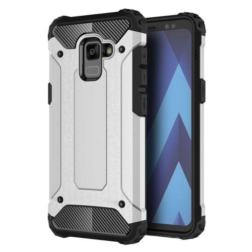 Capac de protectie pentru Samsung Galaxy A8 Plus (2018) / A730F, Hybrid Armor, argintiu