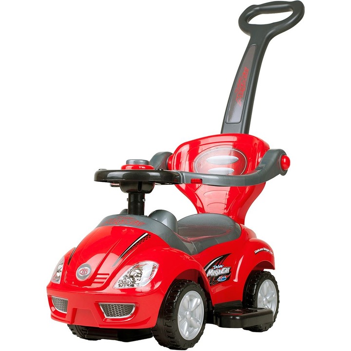 Bébitaxi Tolókarral 3in1 - Piros