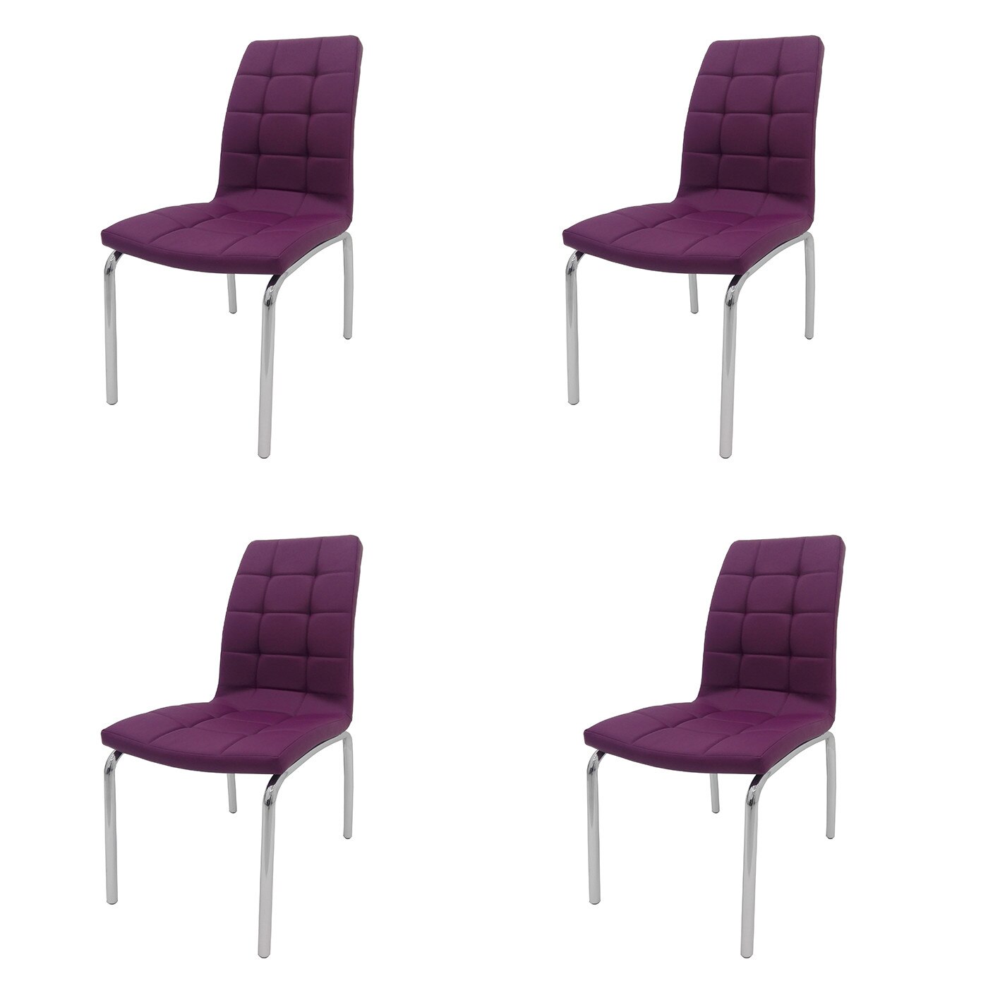 Set 4 scaune bucatarie CB, S-02, culoare Lila, Metal cromat