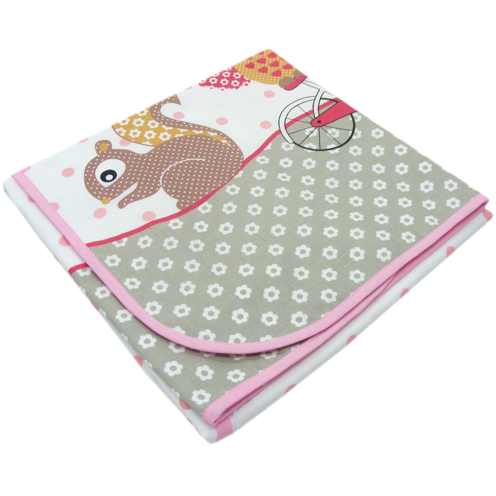 Paturica din bumbac bufnite gri 95 x 75 cm