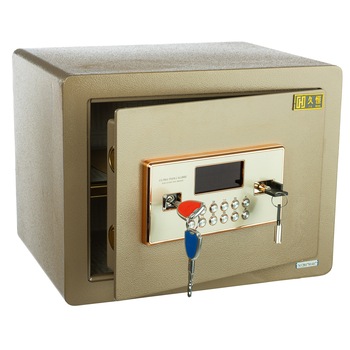 Seif Metalic cu Cifru Electronic si Cheie D1-30, Raft Detasabil, pentru Acte, Casa de Bani, Cutie de Valori, 390x300x280 mm, Maro-Auriu Seif Metalic cu Cifru Electronic si Cheie D1-30, Raft Detasabil, pentru Acte, Casa de Bani, Cutie de Valori, 390x300x280 mm, Maro-Auriu