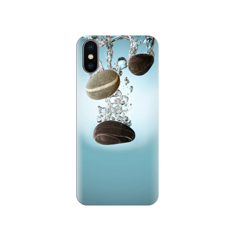 Husa Iphone X Black-Pebbles-Water-Splash
