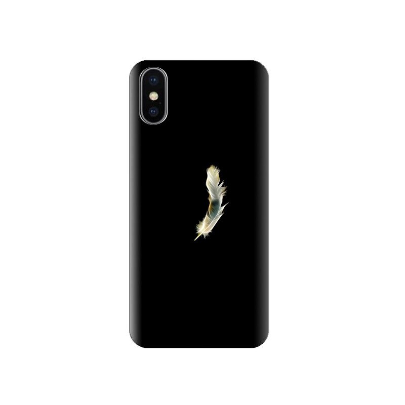 Husa Iphone X Black-White-Abstract-Feather