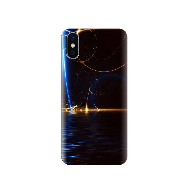 Husa Iphone X Blue-Orange-Lines-Circles-Hd