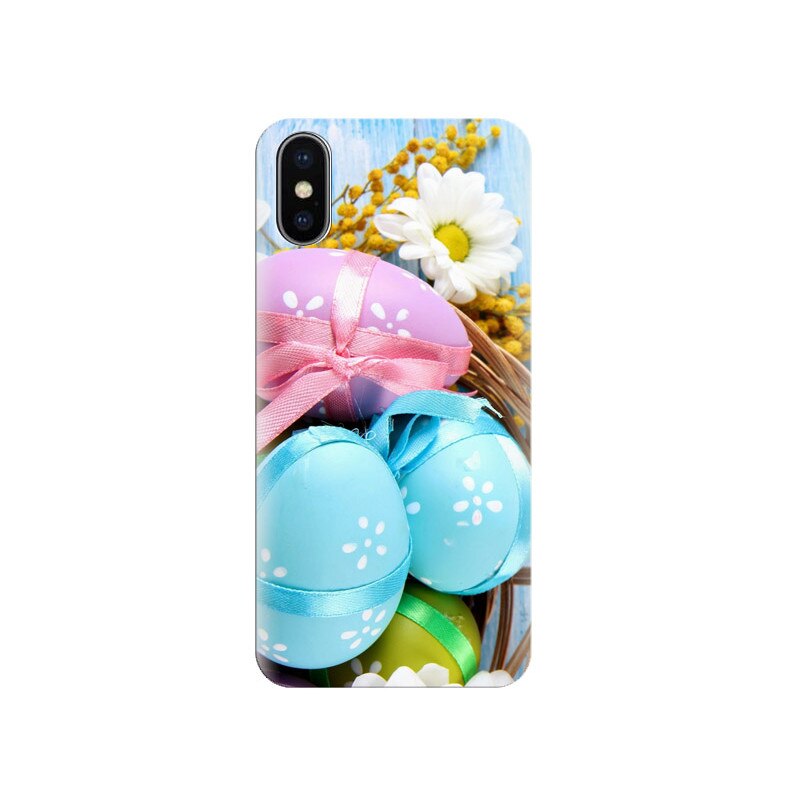 Husa Iphone X Blue-Spring-Eggs-Easter