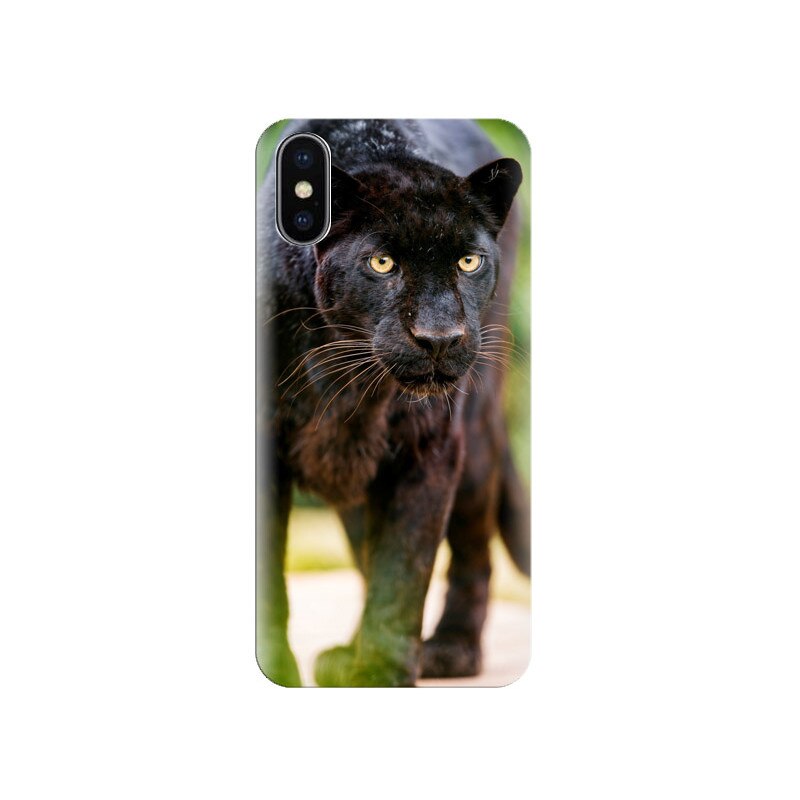 Husa Iphone X Black-Leopard-Looking-At-Me