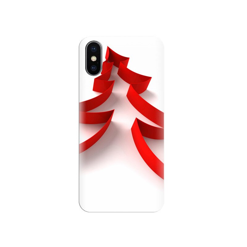 Husa Iphone X Red-Ribbon-Christmas-Tree