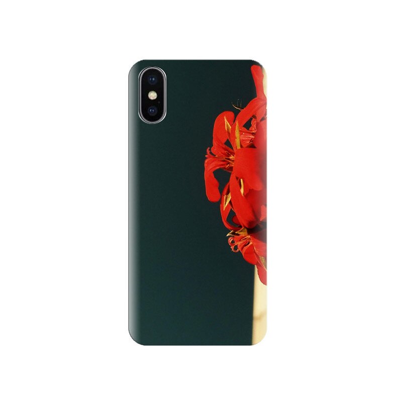 Husa Iphone X Red-Flowers-Macro