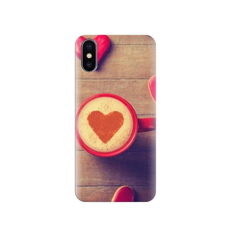 Husa Iphone X Red-Cappuccino-Love-Heart