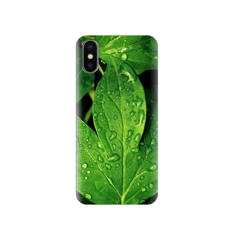 Husa Iphone X Morning-Dew-Green-Leaf