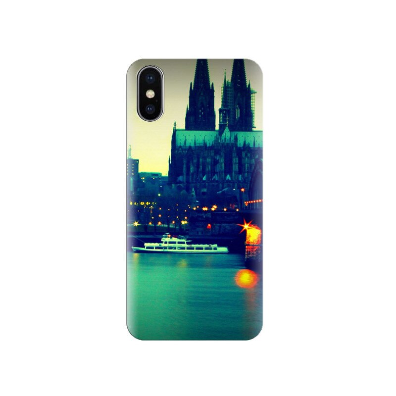 Husa Iphone X Panoramic-City-River-Ship