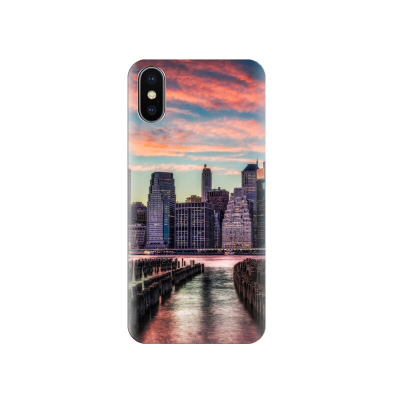 Husa Iphone X Sunset-Light-Over-City-Shades-Of-Purple