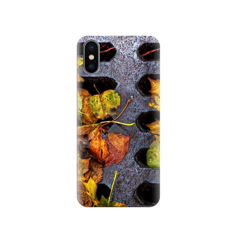 Husa Iphone X Urban-Sewer-Autumn-Fallen-Leaves