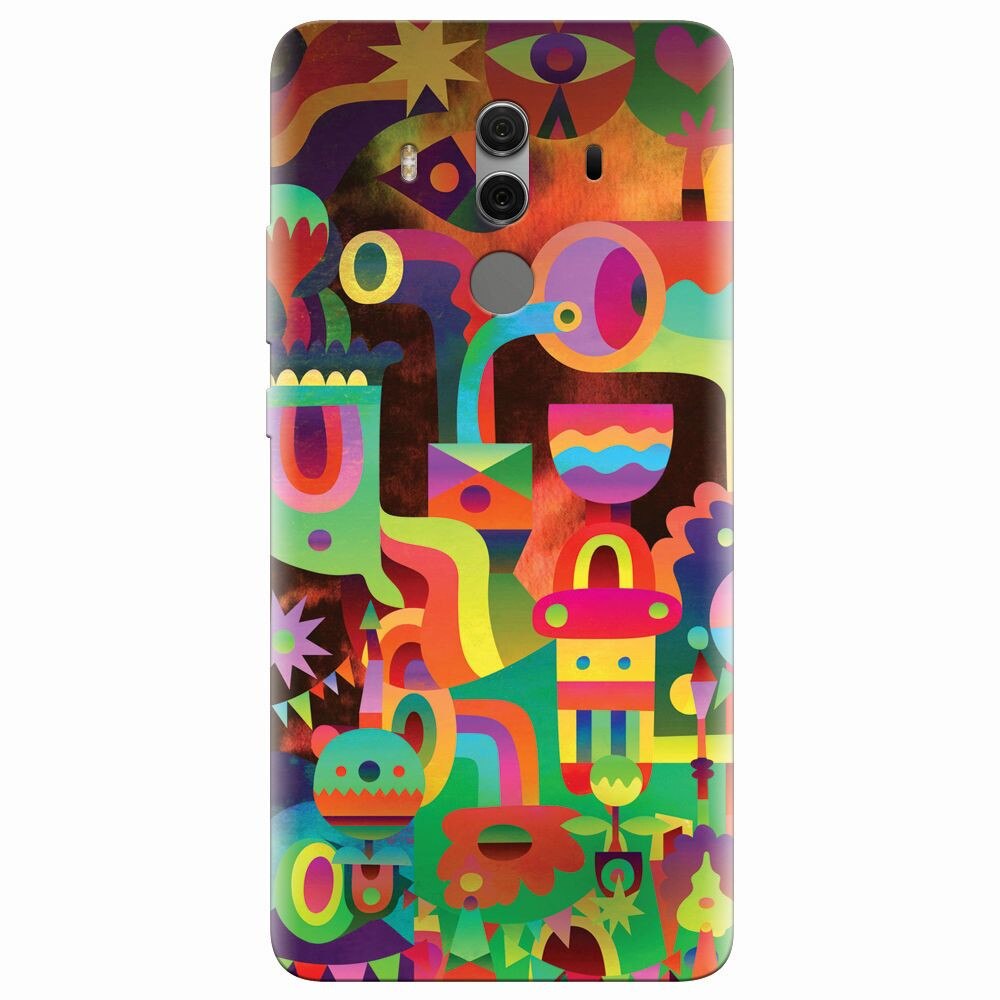 Husa silicon pentru Huawei Mate 10 Pro, Abstract Colorful Shapes