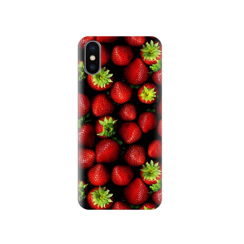 Husa Iphone X Strawberries-Pattern-Red-Fruit