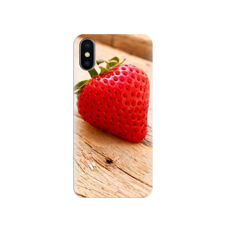 Husa Iphone X Strawberry-Close-Up-Wood