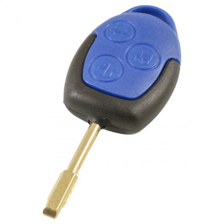 Carcasa Cheie compatibil Ford Mondeo, 3 butoane, albastru/negru